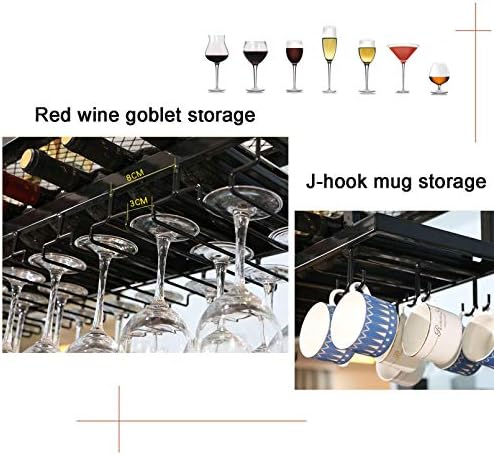 Wall-Mounted Wine Glass Rack With 2-Layer Metal Frame