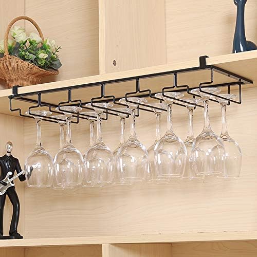 Wine Glass Rack Set - Metal Wire Under Cabinet Storage Holder