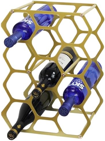 AT-VALY 14 Bottle Countertop Wine Rack Gold