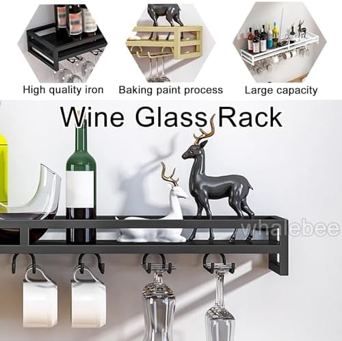 Whalebee Wine Glass Rack 24 32 40 Iron Heavy Duty Black Gold White