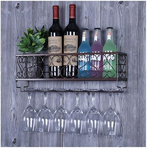 BOCbco Vintage Wall-Mounted Iron Wine Rack