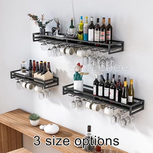 Whalebee Wine Glass Holder 24 Metal Rack for Wall Mount