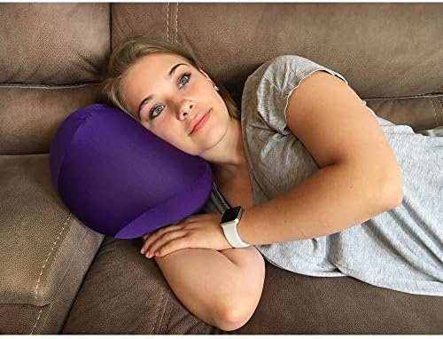 Mushy Pillows Ball Shape Round Bolster Microbead Support Throw Pillow Purple 1