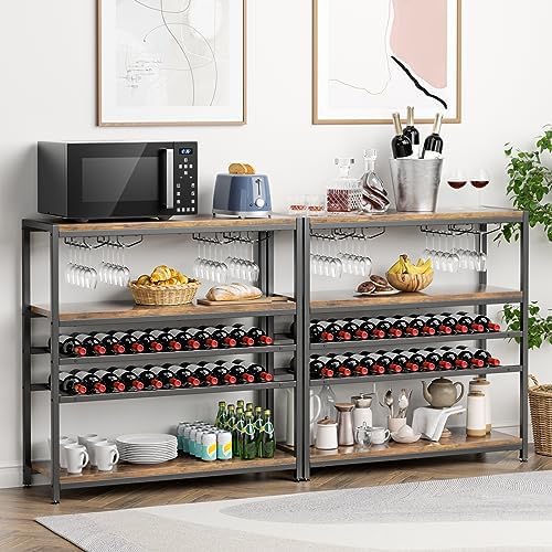 Giantex 5-Tier Wine Rack Table with 22 Bottles and 20 Glasses Holder