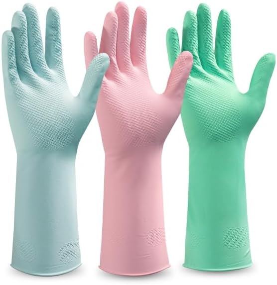 ANBOSON 14mil Non-Slip Latex Dishwashing Gloves 1