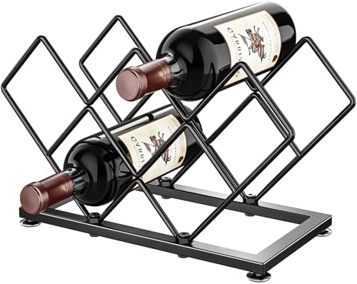 POKIPO 7 Bottle Tabletop Wine Rack Metal