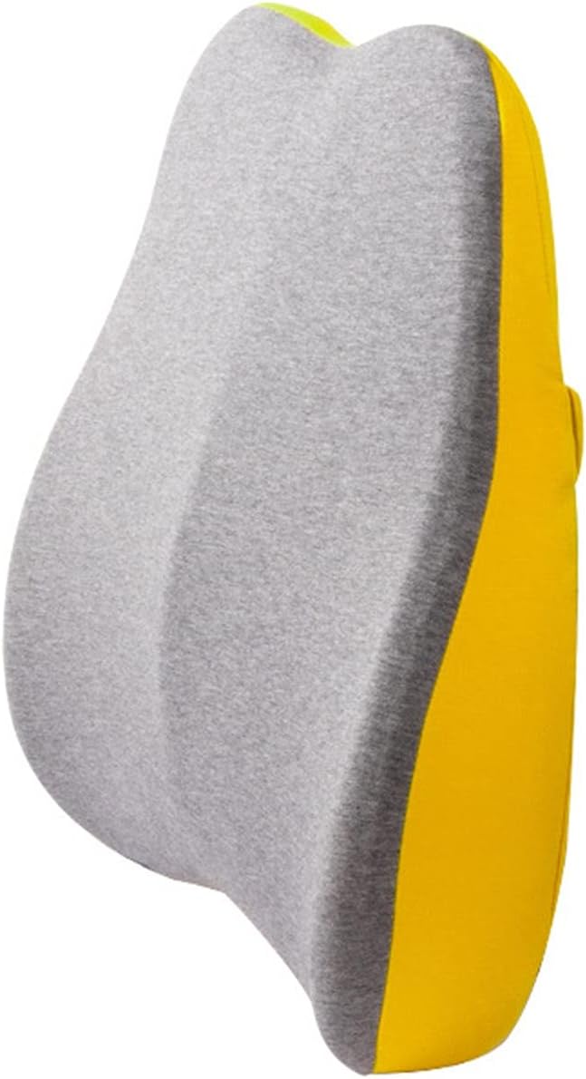 Memory Foam Lumbar Support for Office Chairs Yellow 40x40x10cm