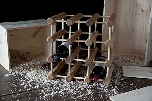 JK Adams Wood Stackable Wine Rack 12 Bottle Ash