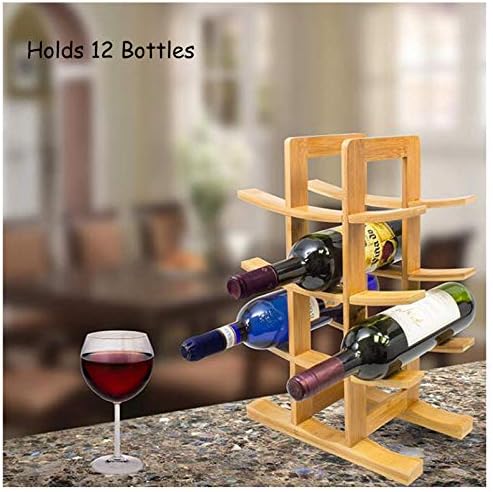BOCbco Wooden Wall Mounted Wine Rack 12-Bottle Capacity Classic Sturdy Design