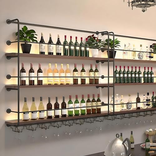 47in Industrial Wall Wine Rack 3-Tiers
