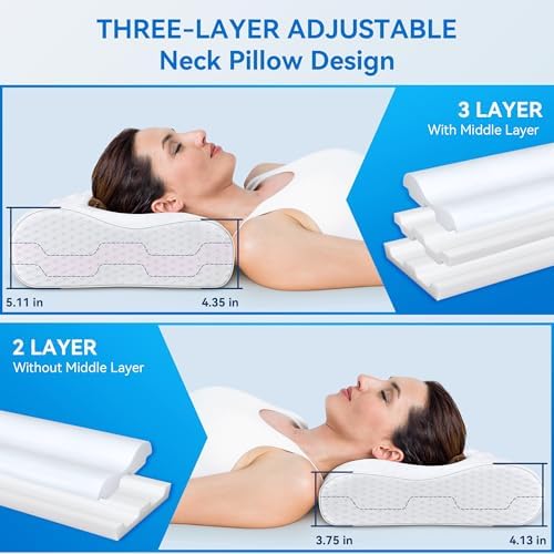 Zibroges Cervical Neck Pillow - Adjustable Orthopedic Support
