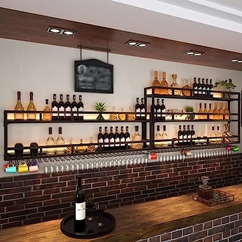 SilteD Wall-Mounted Wine Rack with 2-Tier Metal Design