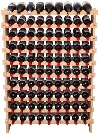 FDHUIJIA 90 Bottle Bamboo Wine Rack Cabinet