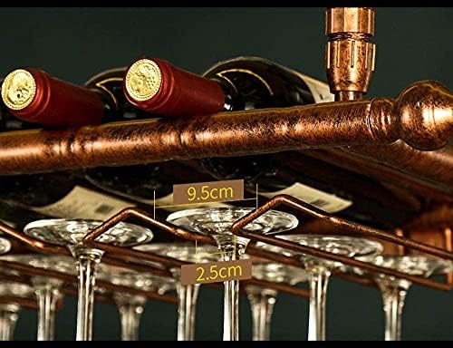Adjustable Height Ceiling Wine Rack with Glass Holder 1