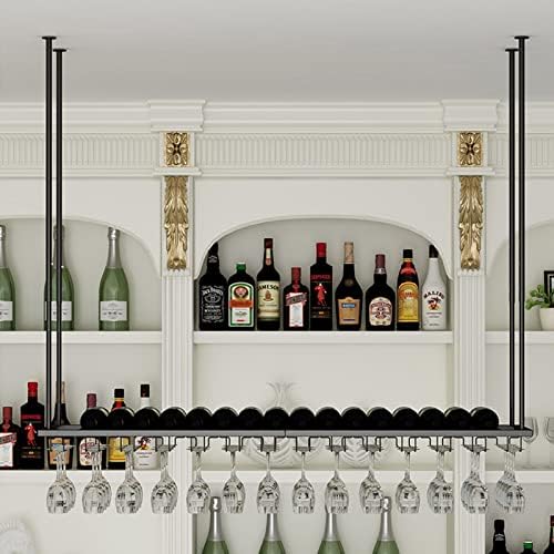 Wall-Mounted Wine Rack with Upside Down Glass Holder