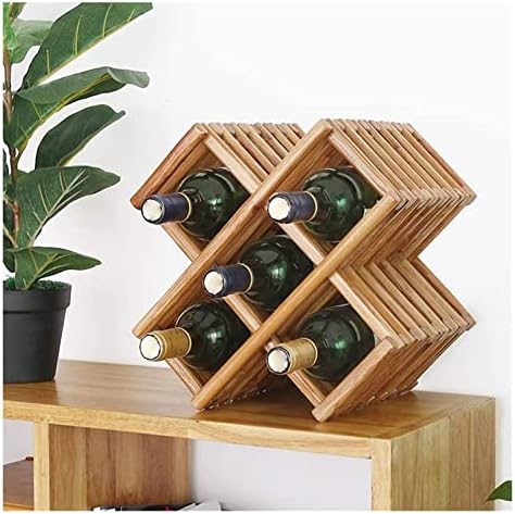 ALDEPO Freestanding Wine Rack 8 Bottles Rustic Wooden Storage Display