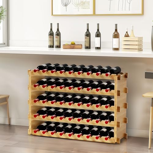 Finnhomy 45-Bottle 5-Tier Bamboo Wine Rack