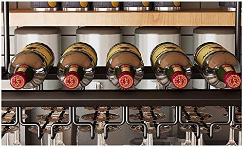 Sturdy Metal Ceiling Wine Rack with Glass Holder