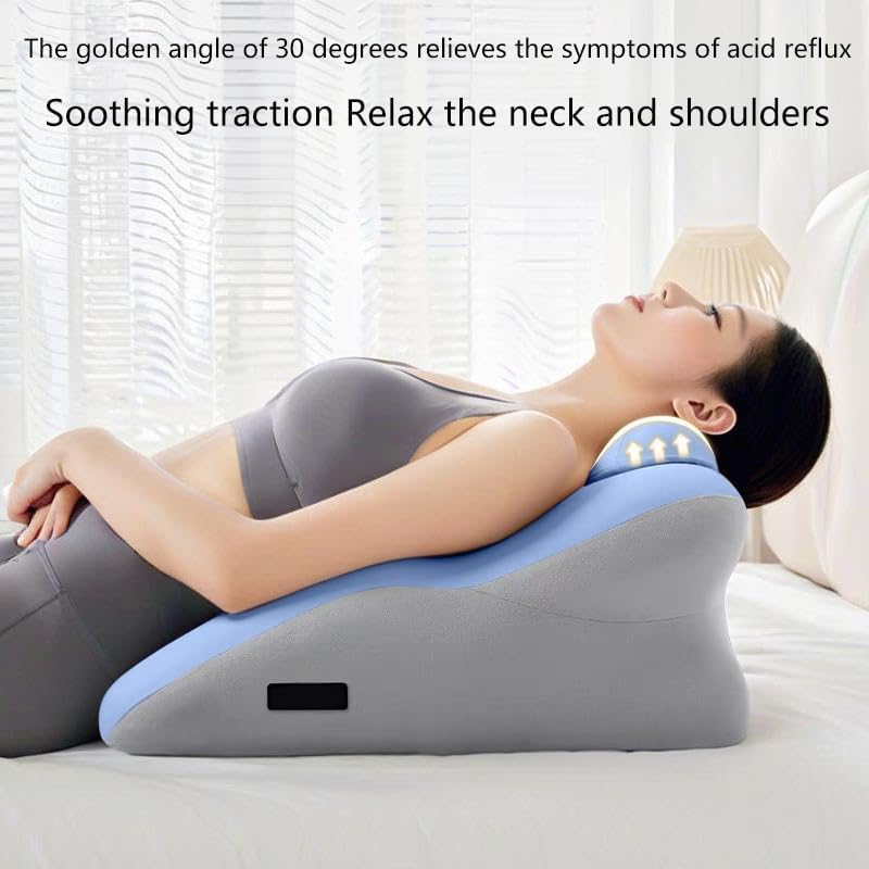Multi-Purpose Wedge Pillow with Massage Points for Couples and Maternity
