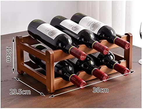 BOCbco Rustic Wood Wine Rack for 6 or 8 Bottles