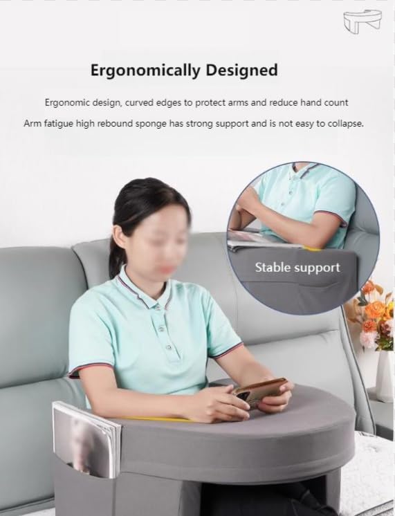 Ergonomic Memory Foam Reading Pillow with Side Pocket