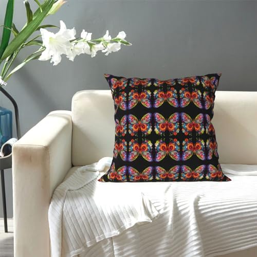Ogniwo Embroidery Butterfly Throw PillowSoft 12x12 Inch Cushion Cover