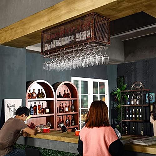 Wall-Mounted Wine Rack with Upside-Down Glass Holders