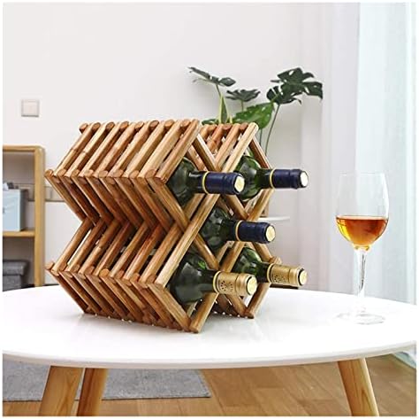 ALDEPO Freestanding Wine Rack 8 Bottles Rustic Wooden Storage Display