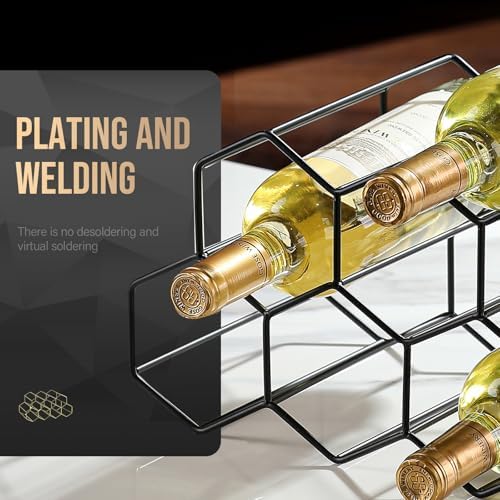 Drincarier 9 Bottle Countertop Wine Rack - Modern Black Metal 2 Tier
