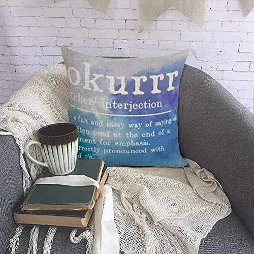 Okurrr Vocabulary Pillow Case 16x16 Cotton Linen