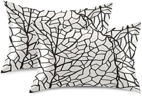 TSENQUE Leaves Geometric Satin Pillow Case Cooling Bed Decor