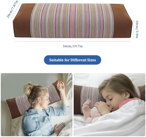JOERRES Buckwheat Pillow for Neck Support Brown 21x8x3 Inch