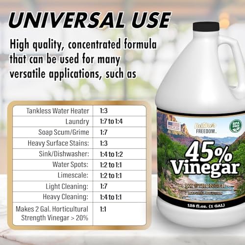 Natures Freedom 45 Vinegar 1 Gallon With Cleaning Guide