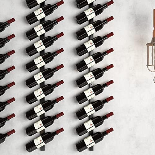 Wall-Mounted Wine Rack with 5 Sizes and Iron Construction