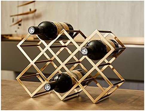 BOCbco Tabletop Wine Rack Holder 8 Bottles Rose Gold