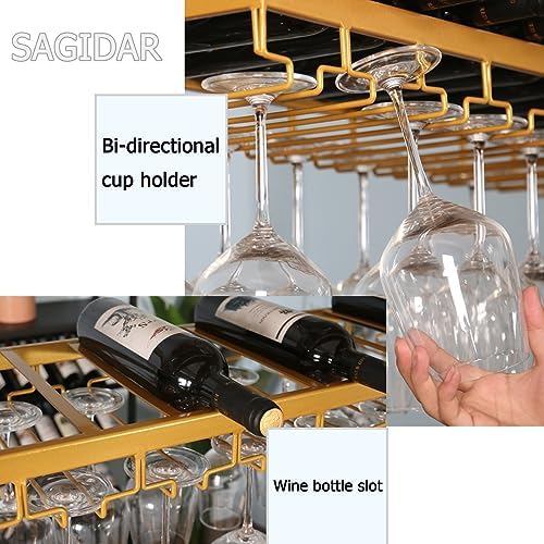 SAGIDAR Wall-Mounted Wine Rack Organizer