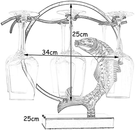 ALDEPO Wine Glass Rack for Desk Holds 6 Bottles Gold Finish