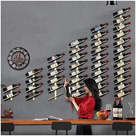 ALDEPO Gold Wall-Mounted Wine Rack with 2 Bottles