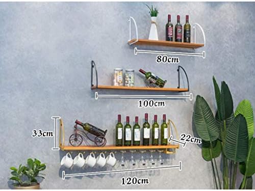 LASEVE Wall-Mounted Wine Rack 80Cm Industrial Rustic Design