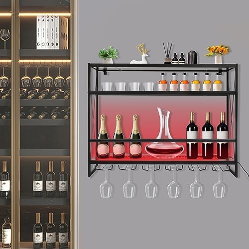 Gagalayong Wall Mounted Wine Rack with LED Light
