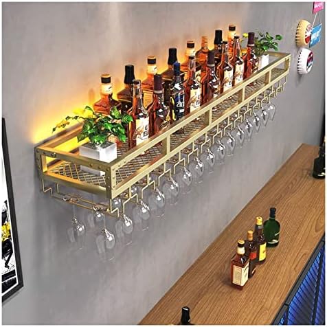ZJDYDY Wall-Mounted Wine Rack with LED Light