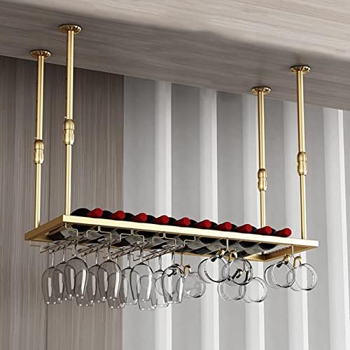 Suuim Wine Rack Ceiling Iron Art Adjustable Glass Holder