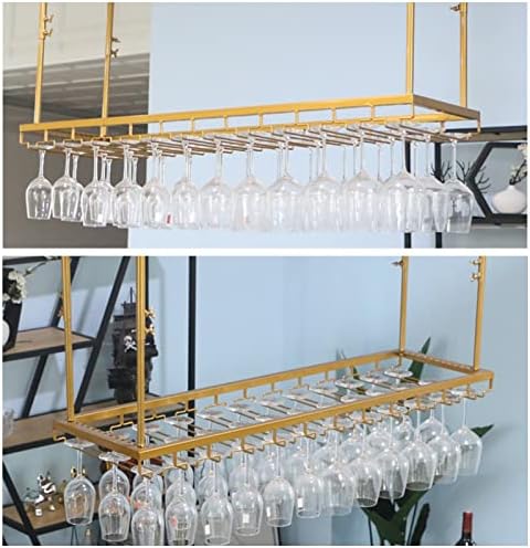 Suuim Ceiling Wine Rack Holder Adjustable Stemware Storage for Bar Kitchen