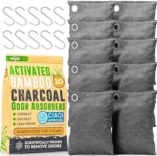 Vergali Activated Charcoal Odor Absorber Bags 10 Pack