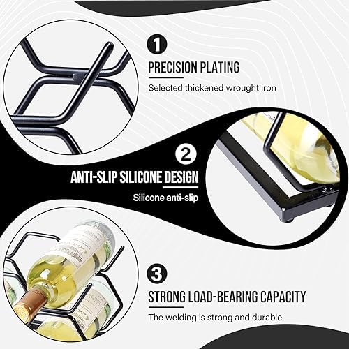 Drincarier 5 Bottle Tabletop Wine Rack - Modern Gold Metal Design