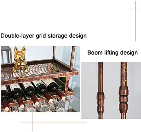 Industrial Hanging Wine Rack with 2 Layers
