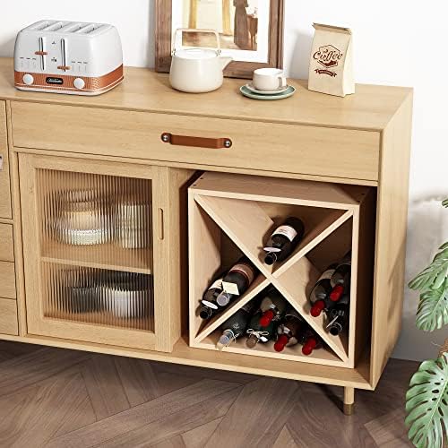 JAXPETY 24 Bottle Wood Wine Rack Holder Cube Storage 1