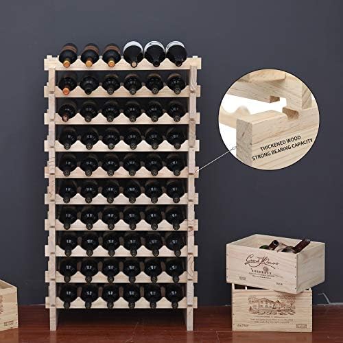 fdjamy Wine Rack 60 Bottles Natural Color 1
