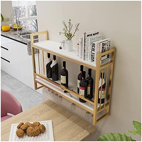 ALDEPO Tabletop Wine Rack with Glass Holder Capacity 4 Bottles 4 Glasses