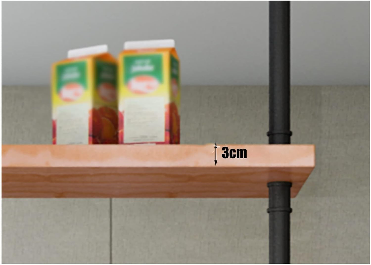 OFCAG Industrial Wine Rack with Glass Holder 100CMx30CM